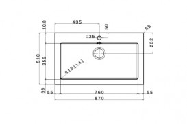Кухонная мойка прямоугольная фронтальная часть черное стекло pop-up механизм Apell Pura нержавеющая сталь Brushed PUG861IBC