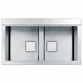 Кухонная мойка прямоугольная на две чаши с двумя черными стеклянными поверхностями Apell Sinphonia нержавеющая сталь PD862IKITB