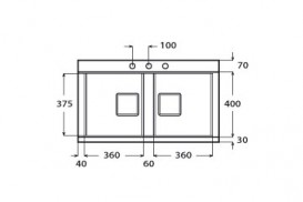 Кухонная мойка прямоугольная на две чаши с двумя черными стеклянными поверхностями Apell Sinphonia нержавеющая сталь PD862IKITB
