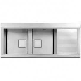 Кухонная мойка прямоугольная на две чаши с двумя черными стеклянными поверхностями Apell Sinphonia нержавеющая сталь PD1162IRKITB