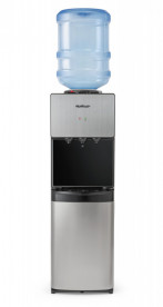 Кулер для воды HotFrost V400BS напольный с компрессорным охлаждением и холодильником серебристый/черный 120140002