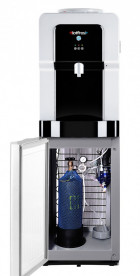 Кулер для воды HotFrost V900CSG напольный с компрессорным охлаждением и газацией серебристый/черный 120190003
