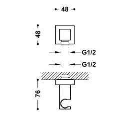 Квадратный держатель для душа Tres настенный белый матовый 00618201BM
