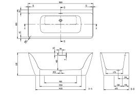Квариловая ванна Villeroy&Boch Subway 3.0 180х80 см белый альпин UBQ180SBW9CS00V-01