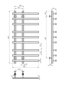 Laris Блюз П А водяний полотенцесушитель 550 х 500 71207111