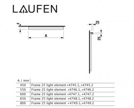 LED підсвічування горизонтальне Laufen Frame 25 60 см хром матовий H4474719000071
