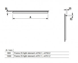 LED підсвічування горизонтальне Laufen Frame 25 100 см хром матовий H4475119000071