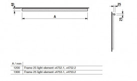 LED подсветка горизонтальная Laufen Frame 25 120 см хром матовый H4475219000071