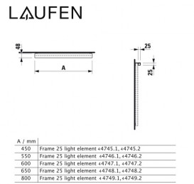 LED подсветка горизонтальная Laufen Frame 25 80 см с сенсорным выключателем хром матовый H4474929000071