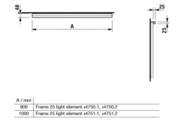 LED подсветка горизонтальная Laufen Frame 25 100 см с сенсорным выключателем хром матовый H4475129000071
