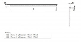 LED подсветка горизонтальная Laufen Frame 25 180 см с сенсорным выключателем хром матовый H4475529000071