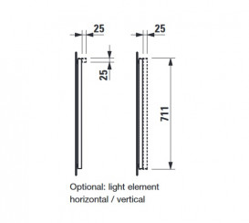 LED підсвічування вертикальне Laufen Frame 25 для дзеркала висотою 70 см хром матовий H4475719000071