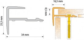 Лестничный профиль Salag Cirrus C34 ПВХ 1.35 м дуб старый C34219