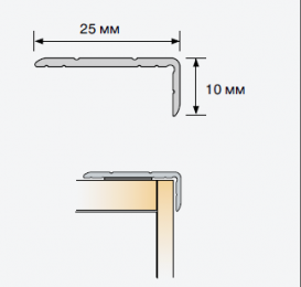 Сходовий профіль Salag Stratus S01 з самоклеїться 0.91 м срібний анoдірованний S01E11