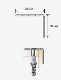 Сходовий профіль Salag Stratus S02 1.82 м сосна біла S02314