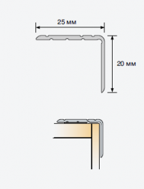 Сходовий профіль Salag Stratus S02 з самоклеїться 1.82 м золотий анoдірованний S02F10