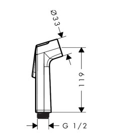 Лійка для гігієнічного душу Hansgrohe 1jet EcoSmart хром 29338000