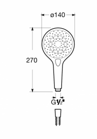 Лейка для ручного душа Roca Plenum ROUND 3 режима хром A5B1111C00