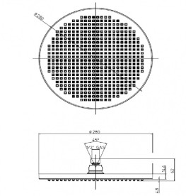Лійка для верхнього душу Bossini Apice Ø 280 мм пластик чорний матовий I00430000073005