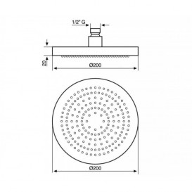Лейка для верхнього душа Emmevi London 200 мм золото CO0662 OR