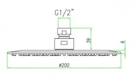 Лейка для верхнего душа Fiore тонкая Ø20 см хром 35000441