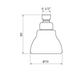 Лейка для верхнего душа GRB Hidromasaje 70 мм три режима хром 05020001