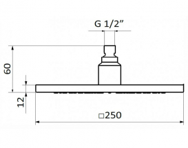 Лійка для верхнього душа GRB Hidromasaje Square ABS один режим чорний 05020031