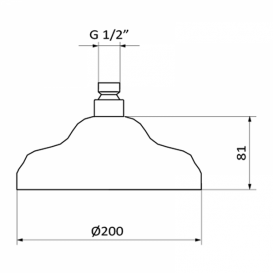 Лейка для верхнього душа GRB Hidromasaje 1866 один режим хром 058191