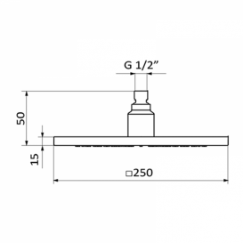 Лейка для верхнего душа GRB Hidromasaje Square ABS один режим хром 058207