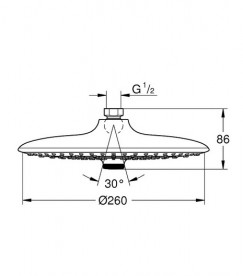 Лейка для верхнего душа Grohe QuickFix Vitalio Joy 260 3 режима хром 26462000