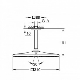 Верхній душ Grohe RainShower 310х310 мм з кронштейном хром 26566000