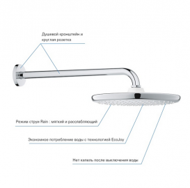 Лійка для верхнього душу Grohe Tempesta 250 з тримачем хром 26668000