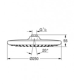 Лійка для верхнього душу Grohe Vitalio Start 250 1 режим хром 26815000