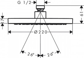 Лейка для верхнего душа Hansgrohe Axor ShowerSolutions ⌀220 мм 1-режимная EcoSmart+ матовый черный 35388670