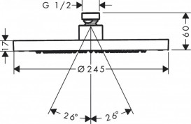 Лейка для верхнего душа Hansgrohe Axor ShowerSolutions ⌀245 мм 1-режимная EcoSmart+ матовый черный 35389670
