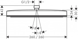 Лейка для верхнего душа Hansgrohe Pulsify E 260 1 режим матовый белый 24330700