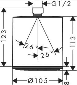 Лейка для верхнего душа Hansgrohe Pulsify S 105 1 режим EcoSmart+ бронза 24132140