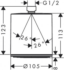Лейка для верхнього душа Hansgrohe Pulsify 105 мм 1-режимна чорний матовий 24130670