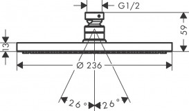 Лейка для верхнего душа Hansgrohe Raindance S 240 1 режим белый матовый 27623700