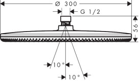 Лійка для верхнього душу Hansgrohe Raindance Alive S 300 1 режим бронза 24520140