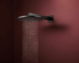 Лейка для верхнего душа Hansgrohe Raindance Alive S 300 1 режим EcoSmart черный матовый хром 24521340