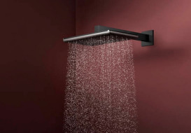 Лійка для верхнього душу Hansgrohe Raindance Alive Q 34х21 см 1 чорний матовий хром 24530340