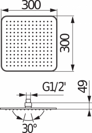 Лейка для верхнего душа Jika Cubito 300х300 мм хром H3671X10041301