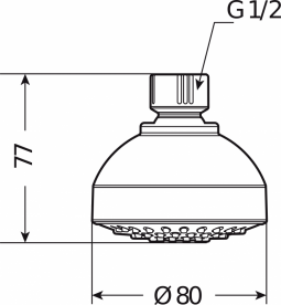 Лейка для верхнього душа Jika Rio Ø 80 мм 1 режим хром H3671R10042101