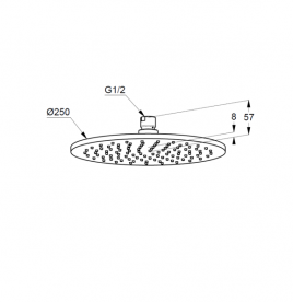 Лейка для верхнего душа Kludi A-Qa Ø 250 мм черный матовый/хром 6432587-00