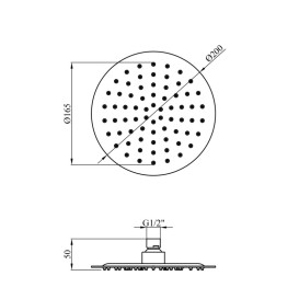 Лійка для верхнього душу Kroner Edelstahl Klassisch KRPEKla-ESG720-20 ⌀200 мм нержавіюча сталь нікель брашований CV031738
