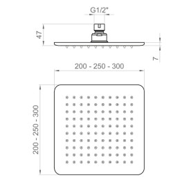 Лійка для верхнього душу Ponsi Soffione 200х200 мм нержавіюча сталь хром BNSOFXSF27