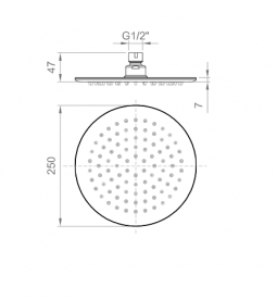 Лейка для верхнього душа Ponsi Versilia Ø250 мм нержавіюча сталь чорний матовий BN SOF K SF25