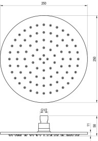 Лійка для верхнього душу Ravak ø 250 мм нержавіюча сталь чорний матовий X070518