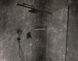 Лейка для верхнего душа Ravak 25х25 см пластик черный матовый X07P570